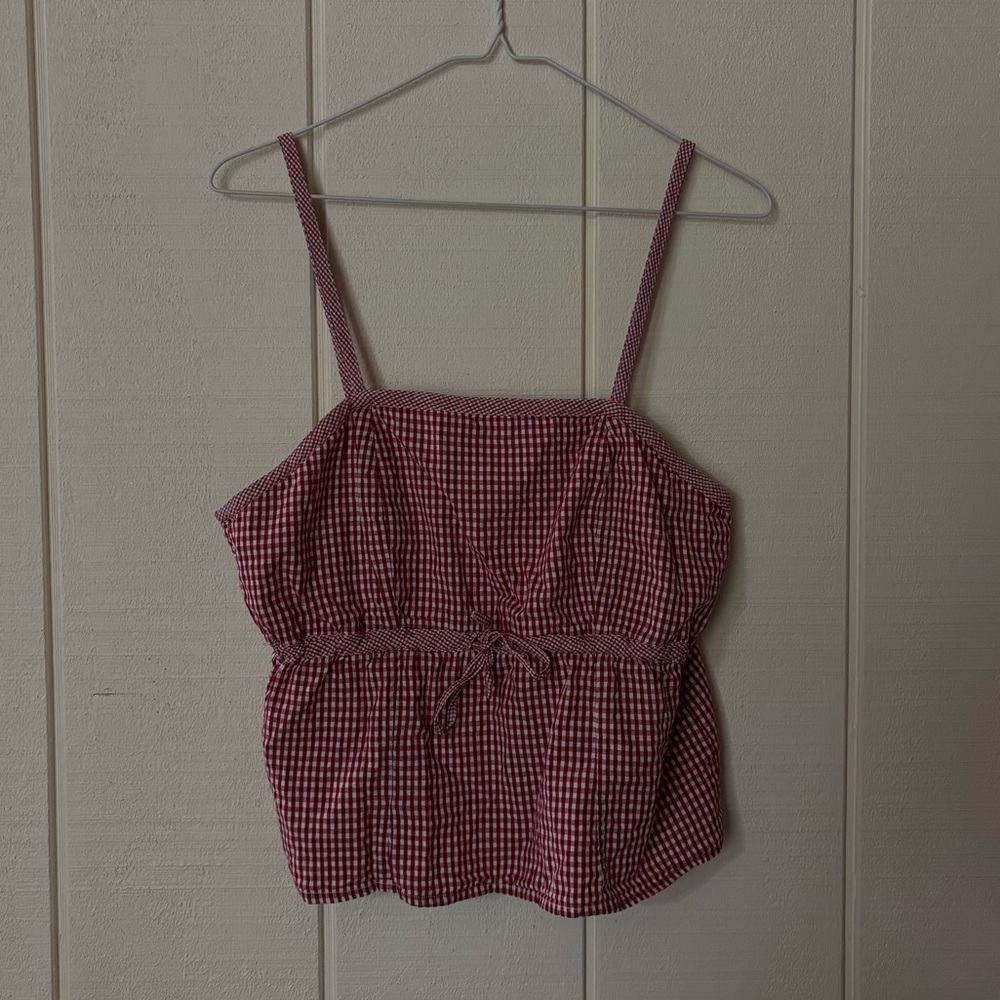 Vintage Tangents Backless Babydoll Top in Gingham Size L